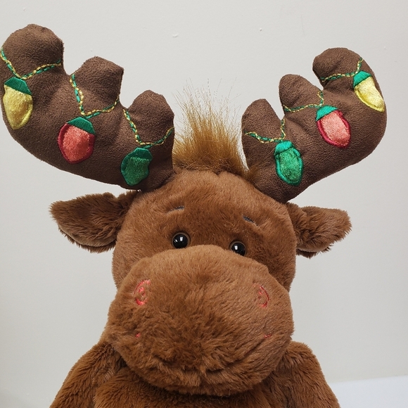 Build a Bear 18" Brown Christmas Moose Unstuffed Light Up Antlers Holiday Plush - Picture 13 of 13